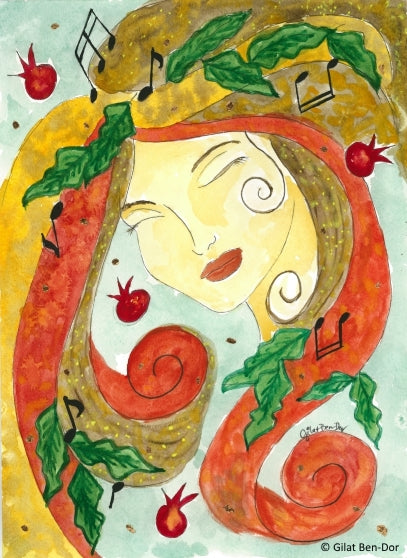 "Fall Into Rhythm" Music-Themed Fine Art Print (Autumn Nocturne Series) by Gilat Ben-Dor