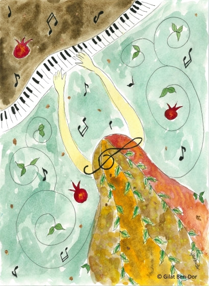 "Foliage Forte" Music-Themed Fine Art Print (Autumn Nocturne Series) by Gilat Ben-Dor