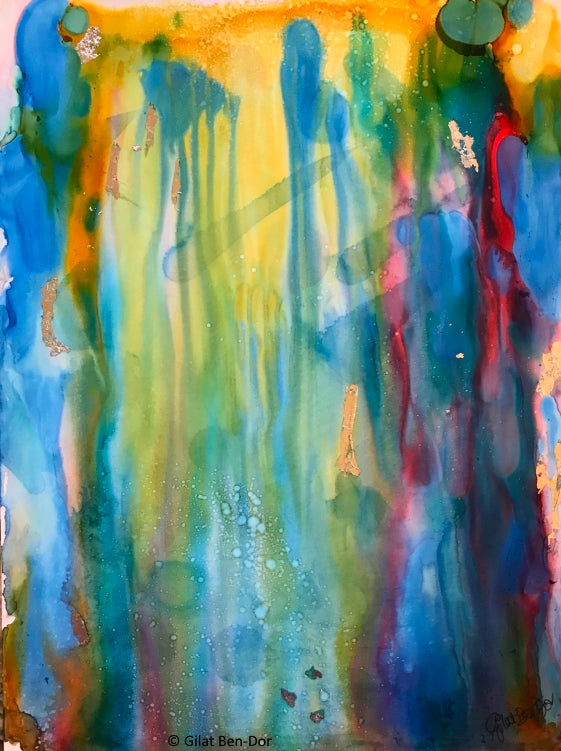 Anticipation by Gilat Ben-Dor - Alcohol Ink Fine Art Print