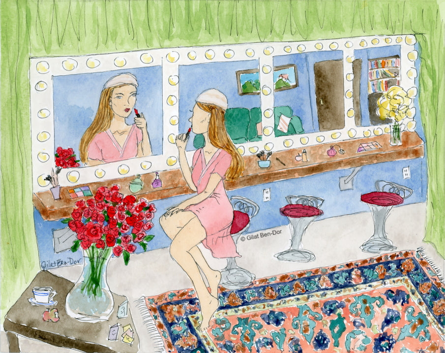 Backstage Reflections - ORIGINAL PAINTING - Watercolor by Gilat Ben-Dor - Curtain Up Gammage Theater exhibit