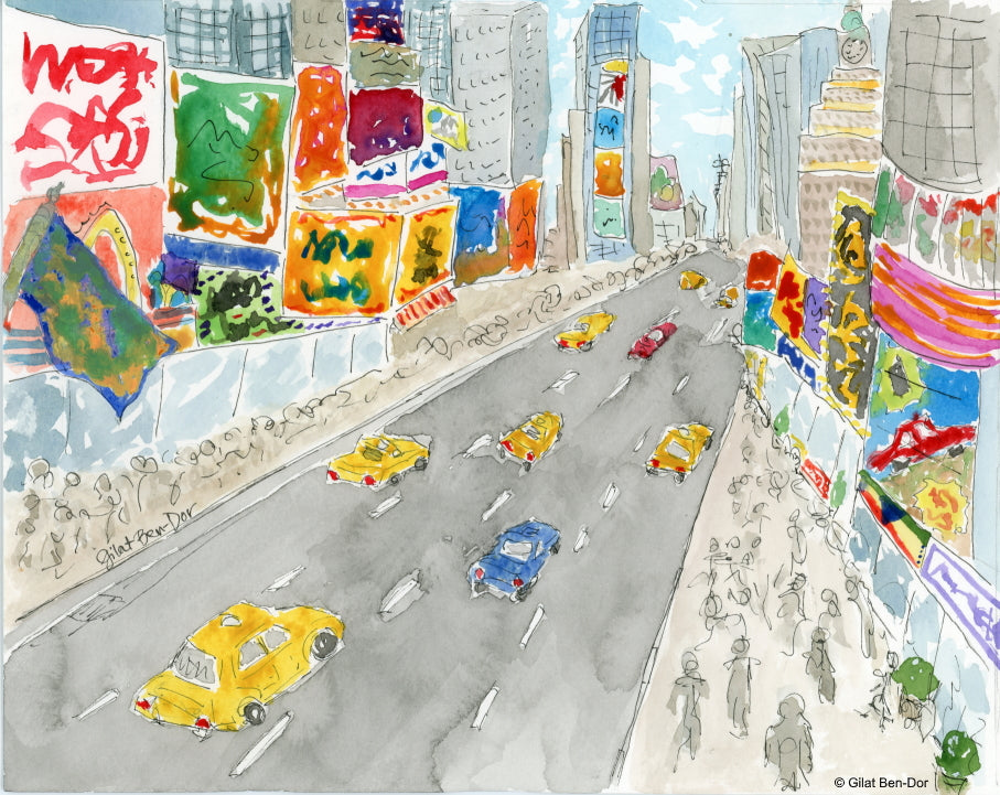 Bustle on Broadway - FINE ART PRINT By Gilat Ben-Dor - Curtain Up Gammage Theater exhibit