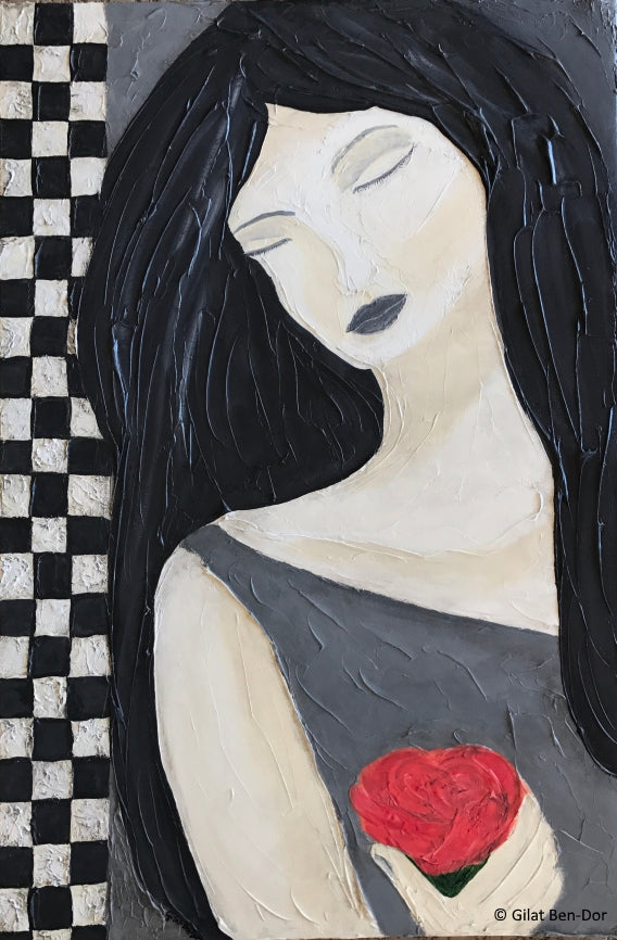Contemplation Acrylic painting by Gilat Ben-Dor