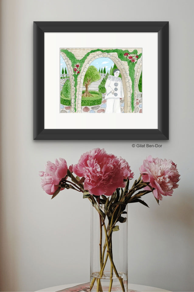 Pierrot in the Garden - FINE ART PRINT By Gilat Ben-Dor - Curtain Up Gammage Theater exhibit