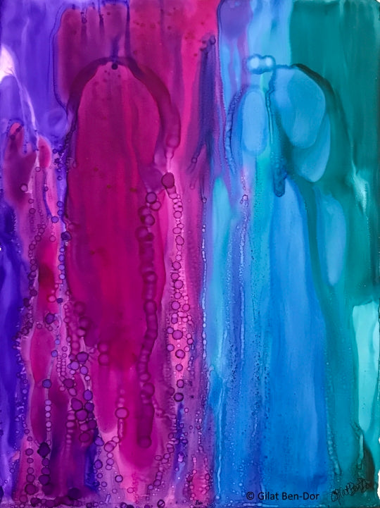 Reflection by Gilat Ben-Dor - Alcohol Ink Fine Art Print