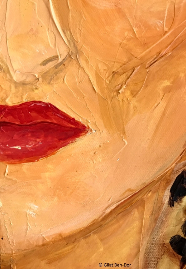 Shaded Selves: Greta - Original Mixed Media Acrylic Painting by Gilat Ben-Dor