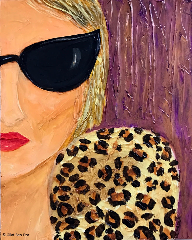 Shaded Selves: Greta - Original Mixed Media Acrylic Painting by Gilat Ben-Dor