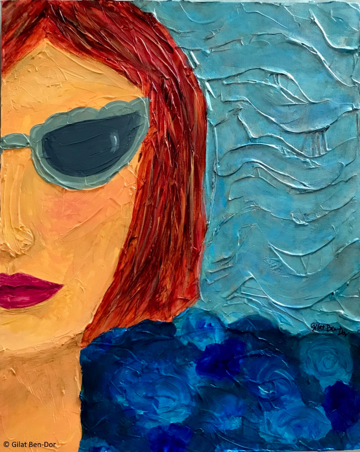 Shaded Selves: Tessa - Original Mixed Media Acrylic Painting by Gilat Ben-Dor
