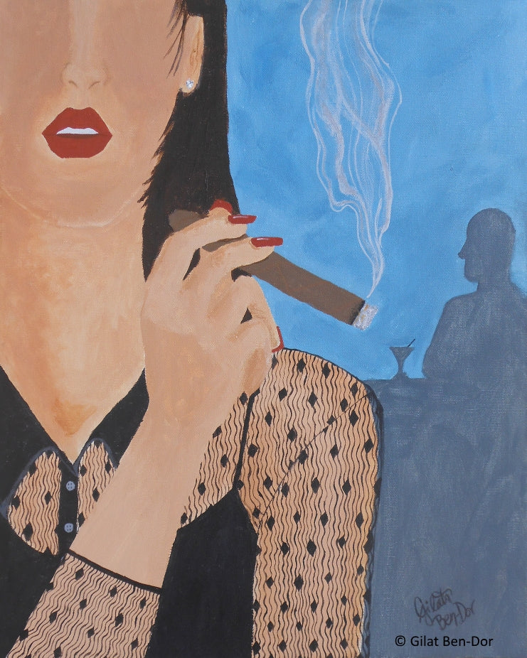 "Smoke Signal" Cigar Bar Fine Art Print by Gilat Ben-Dor