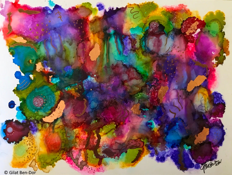 Vim and Vigor by Gilat Ben-Dor - Alcohol Ink Fine Art Print