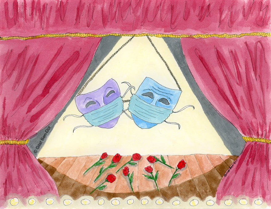 Welcome Back: Theater Masks - FINE ART PRINT By Gilat Ben-Dor - Curtain Up Gammage Theater exhibit
