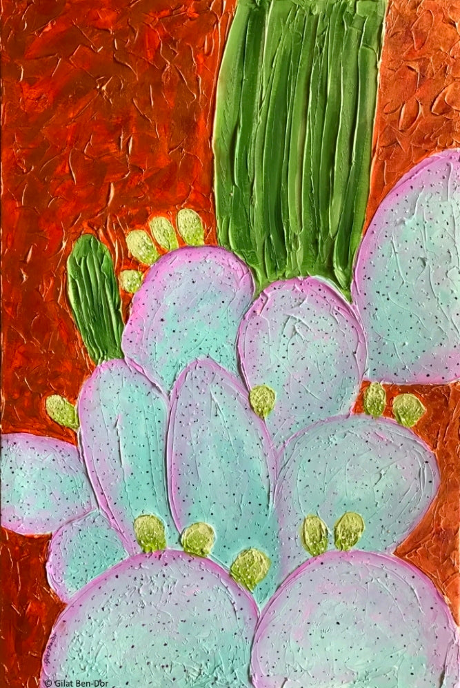 Wild Santa Rita diptych desert botanical painting by Gilat Ben-Dor